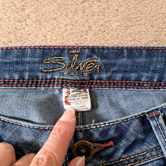 Silver Jeans Aiko Crop Women's 30 Blue Denim Capri Pants Mid Wash - Picture 5 of 13